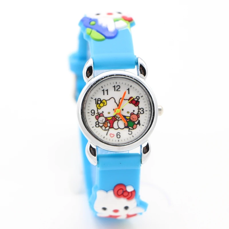 Hot Sale Hello Kitty Watches Children Cartoon Watch Kids Cool 3D Rubber Strap Quartz Watch Clock Hours Gift Relojes Relogio