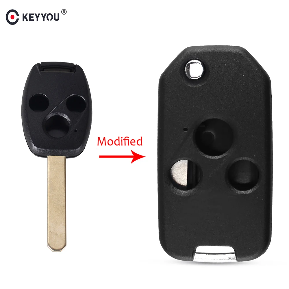 KEYYOU 3 кнопки модифицированный раскладной дистанционный чехол для ключа Honda Accord