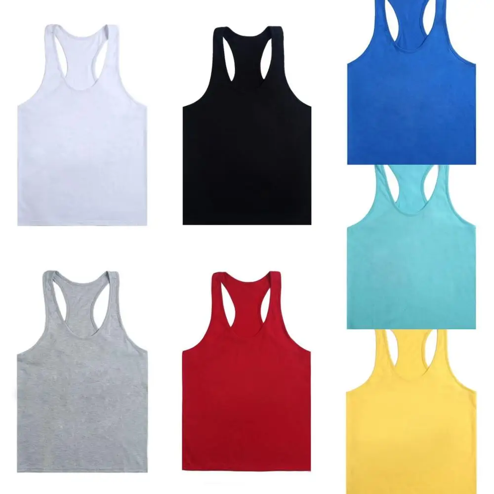 

Mens Sleeveless Tank Top Solid Muscle Vest Undershirts O-neck Singlet Bodybuilding Clothing Fitness Mens Sportwear Vests