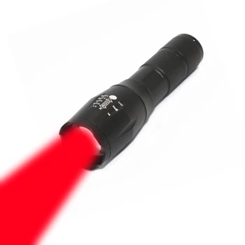 

Red Light LED Tactical Flashlight zoomable torch outdoor hunting light lamp use 18650 or AAA Battery