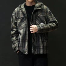 Мужской Тренч в клетку, 5XL,, зимнее шерстяное пальто с капюшоном, мужская мода, однобортный пиджак, мужские пальто, красный, зеленый, 4XL#3015