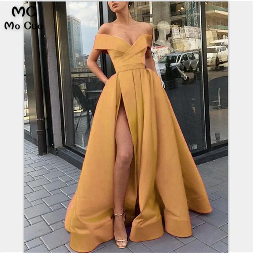 2019 A-Line Elegant Blue Charming Free Custom Long Women Formal Prom Dresse,Evening Gowns with Split , PD09415