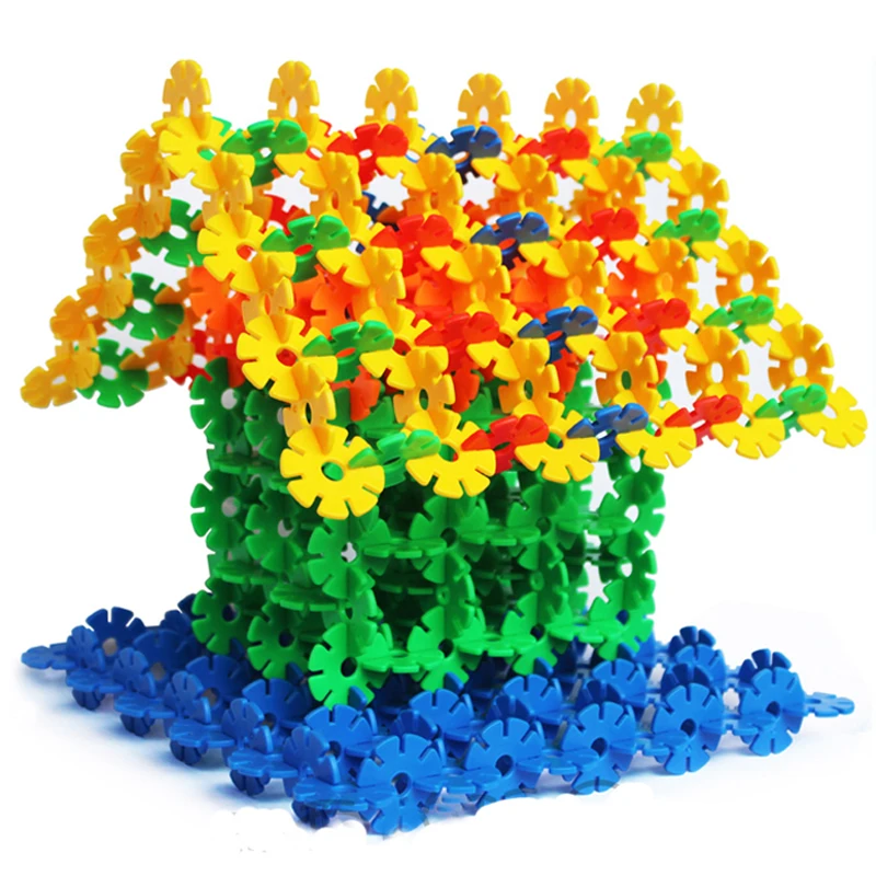 

Children educational toy snowflakes plastic beaded assembling puzzle toys for child