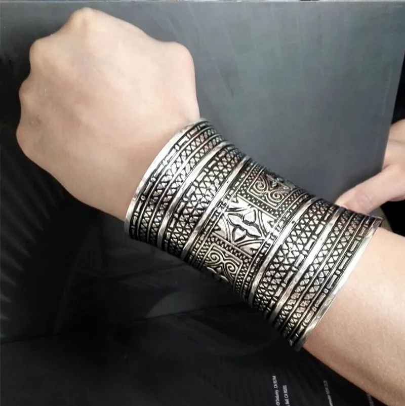 Женский винтажный браслет на руку с открытым концом и цветком|cuff bangle|flower carvingcuff