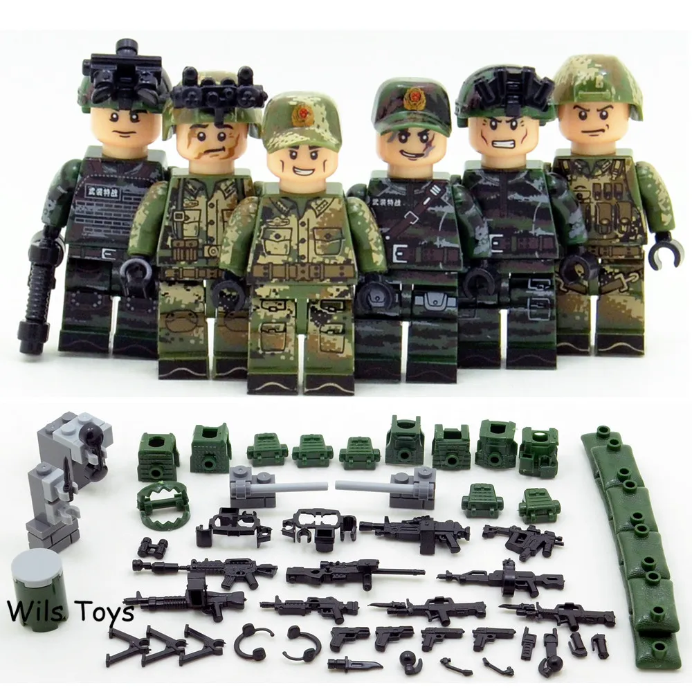 6pcs Special Forces MILITARY Army Navy Seals Team Marines SWAT Soldiers WW2 Building Blocks Figures Educational Toy Boy children 6pcs Special Forces MILITARY Army Navy Seals Team Marines SWAT Soldiers WW2 Building Blocks Figures Educational Toy Boy children