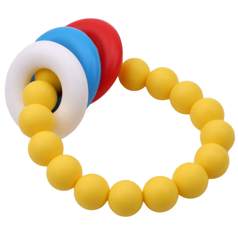 1pc Teether Teething Silicon Ring Silicone Beads Hand Weave Bracelet