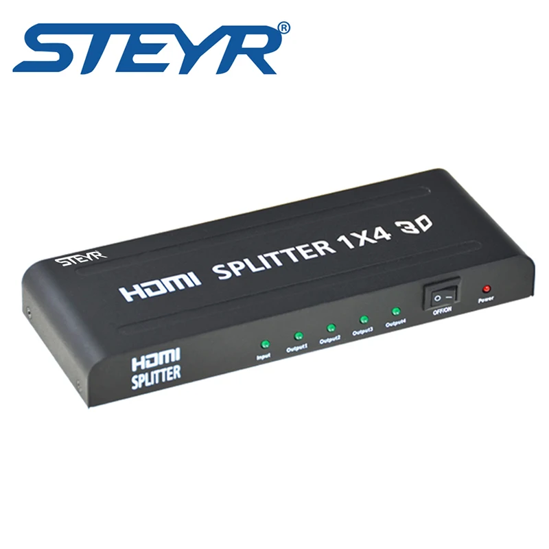 

STEYR HDMI Splitter1x4, Ultra HD 4K/2K 1 input 4 outputs Full HD1080P Support 3D CEC HDMI 1.4 for HDTV PS3/4 DVD Blu-ray TV BOX