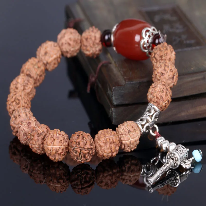 Natural Rudraksha Tibetan Buddhist beads Charm Bracelets Bangles OM