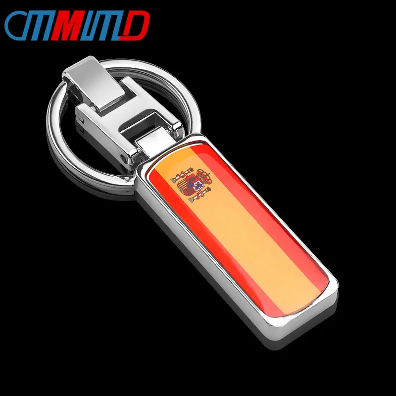 

Car accessories Fashion Metal Spain Spanish flag Key Chain Ring key chain for AUDI LADA FIAT FORD OPEL Subaru BMW Seat KeyRing