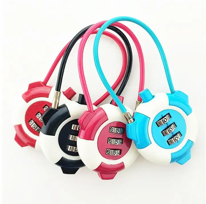 

Mini Luggage Bag Zip Diary Notebook Combination Wire Rope Cable Lock Cartoon