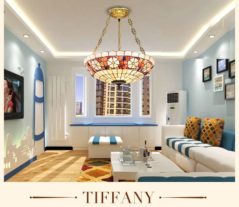 Европейская художественная лампа Tiffany в виде ракушки люстра Waratah анти спальня