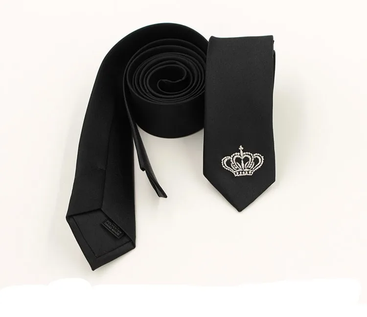 Мужской узкий галстук с изображением короны