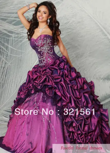 2014 New Violet Formal Prom Party Ball Quinceanera Pageant dress ...
