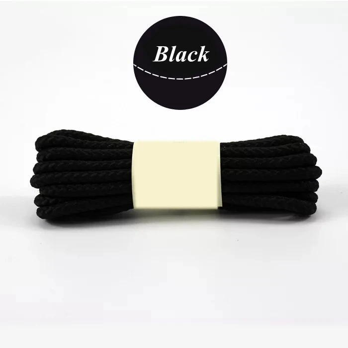 Black 1 пара круглые шнурки для Модные Повседневное Спортивная Кожаная обувь ботинки martin шнурки Длина 80/100/120/140/160 см 14 цветов - Цвет: Black