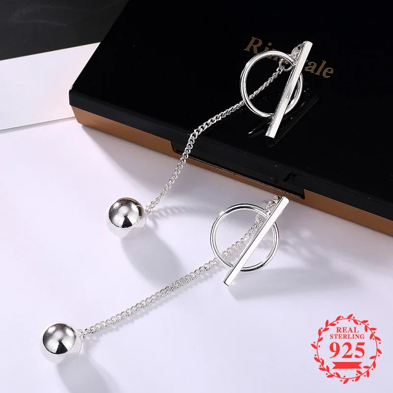 

NOT FAKE S925 Fine Jewelry Earrings 925 Sterling Silver Women Antique store Vintage Natural Retro Exquisite beads round drop