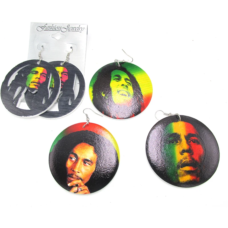 Бесплатная Доставка! Деревянные серьги Bob Marley смешанные 4 дизайна|earrings|earrings c*c |