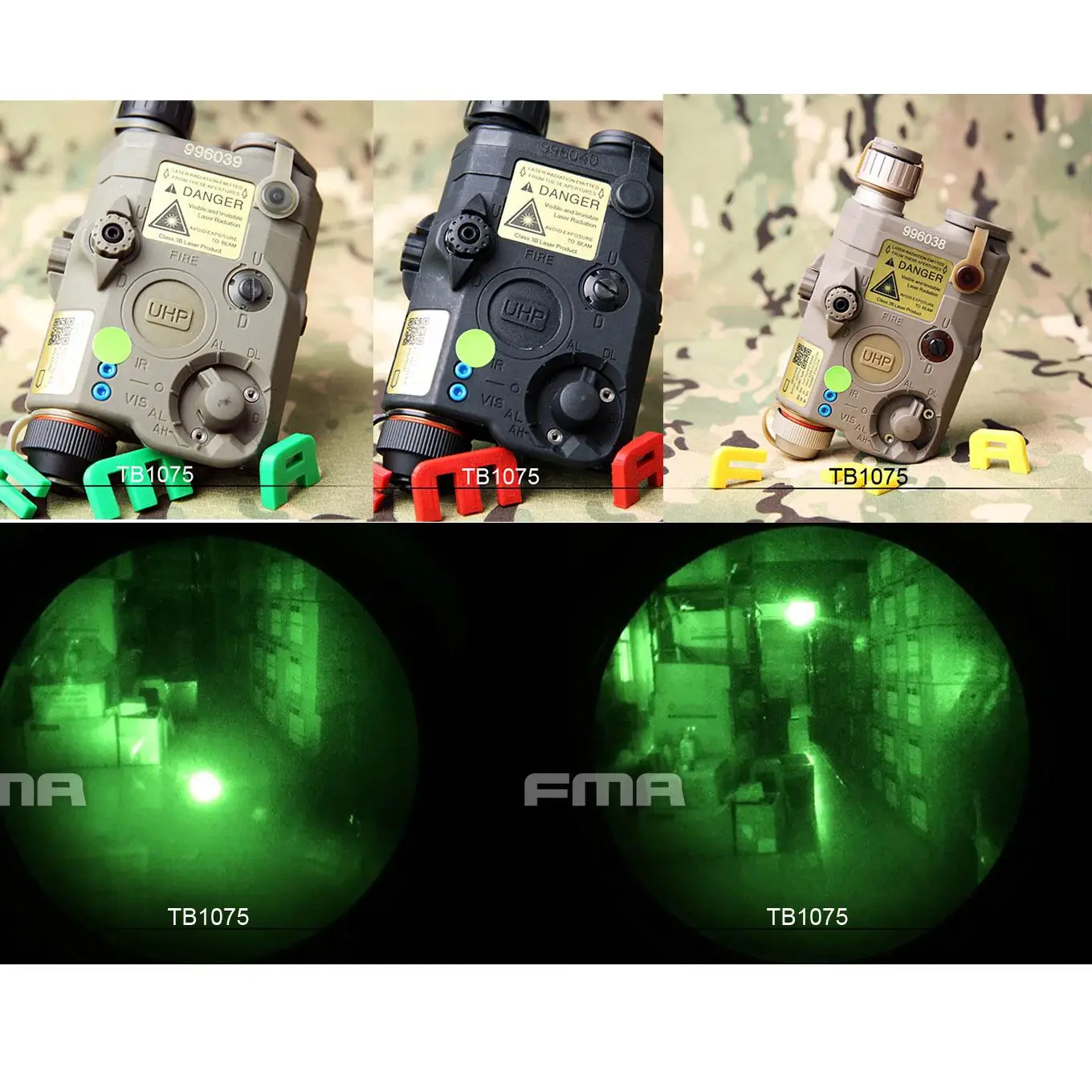 

FMA Tactical Military PEQ LA5-C Upgrade Version LED White light + Green laser with IR Lenses BK/DE/FG Battery case