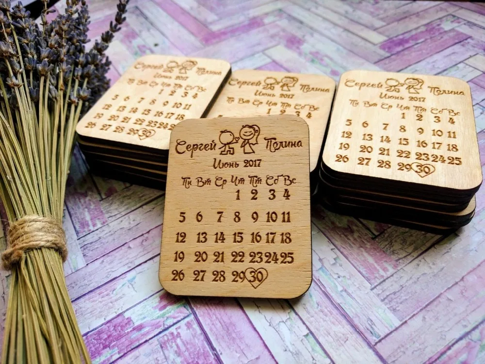  Lovely Calendar Couples favor magnets set Personalize invitations Save the Datewedding gifts for gu - 32961675572