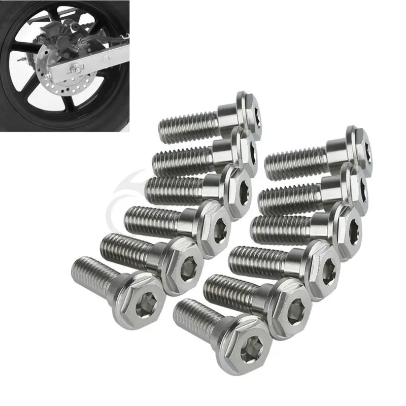 Motorcycle 12 Pcs Brake Disc Rotor Bolts M8 X 24mm For Honda Vt1100