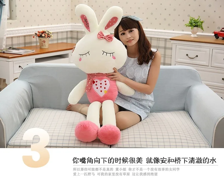 Товары высокого качества около 120 см розовый кролик плюшевые игрушки, мягкая подушка. подарок на день рождения 2626