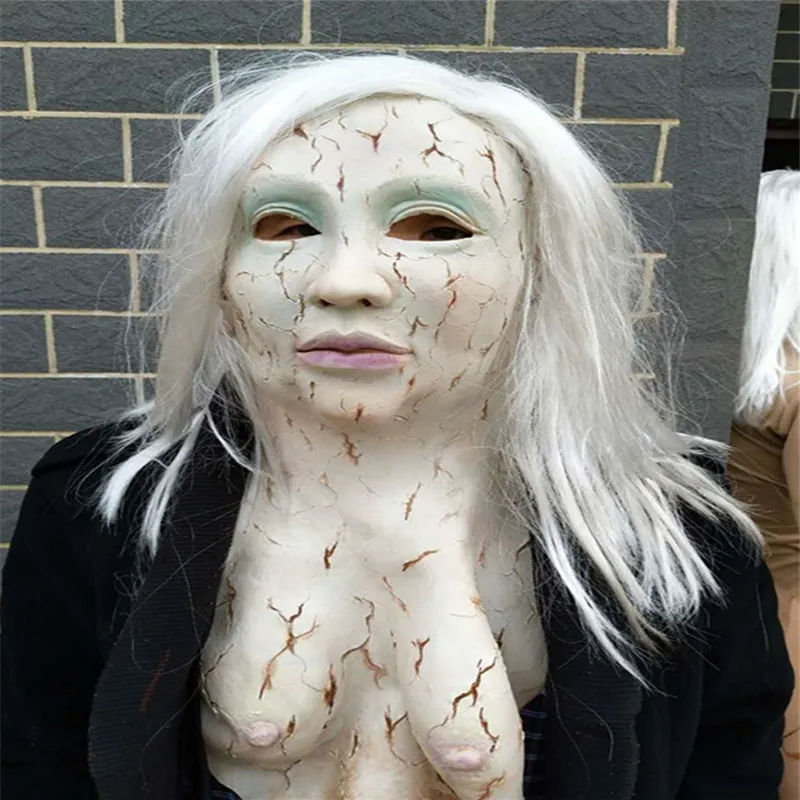 halloween fun scary mask latex masquerade masks vampire cosplay costume toothy zombie bride with white hair - Scary Vampire Halloween Costumes halloween fun scary mask latex masquerade masks vampire cosplay costume toothy zombie bride with white hair - Scary Vampire Halloween Costumes