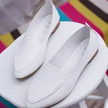 Женская обувь на плоской подошве; модные повседневные лоферы из натуральной кожи; Мягкие Мокасины без застежки на плоской подошве; Женская дышащая обувь для медсестры; оксфорды