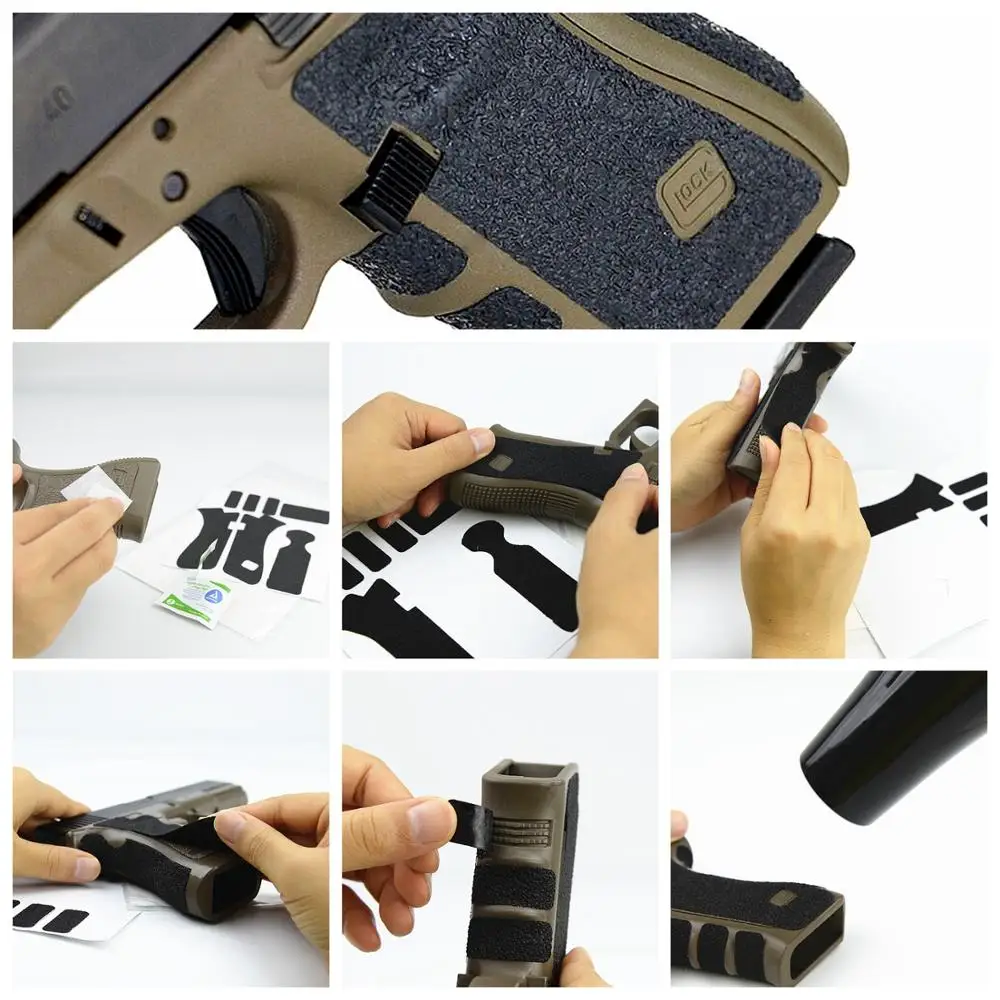 Резиновая текстурированная лента на заказ для Gen 1 5 Glock 17 18 24 31 34 35 37 пистолет рамка