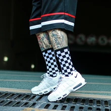Полосатые носки унисекс для уличного скейтборда Harajuku Meias, модные клетчатые носки в стиле хип-хоп для уличных танцев, носки для скейтборда, мужские и женские носки