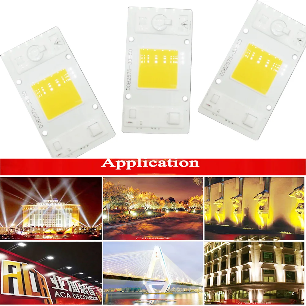 

Smart IC LED COB Chip AC 220V 3W 5W 7W 9W 20W 30W 50W LED Lamp Cover Lens Reflects DIY For LED Light Floodlight Bulb