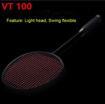 

1 pc 30LBS ZARSIA Good Control vt 100 46T 4U Badminton Racket 100% carbon badminton racquet black badminton racket