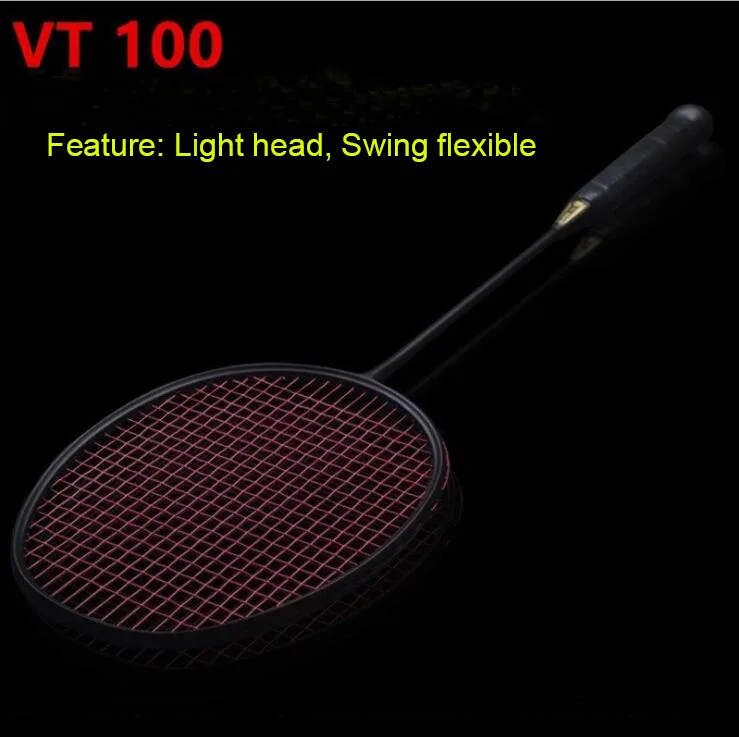 1 قطعة التحكم 30LBS zarsia جيد vt 100 46 طن 4u الريشة مضرب 100% الكربون مضرب تنس الريشة مضرب أسود