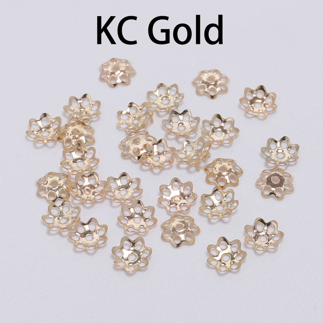 6mm Hollow Flower Findings Cone End Beads Cap Filigree Loose Spacer Bead For DIY Jewelry Finding Making Accessories