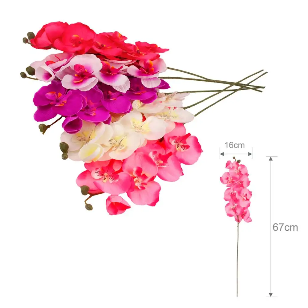 QIFU 1 piezas flores artificiales Real tacto Artificial polilla orquídea mariposa orquídea para la nueva Casa de la boda inicio decoración del Festival QIFU 1 piezas flores artificiales Real tacto Artificial polilla orquídea mariposa orquídea para la nueva Casa de la boda inicio decoración del Festival