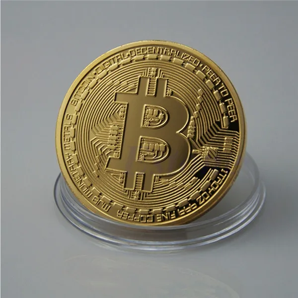 Серебряная/Золотая/Розовая позолоченная памятная монета BTC Биткоин коллекция монет художественная коллекция физическая монета Прямая - Цвет: Золотой