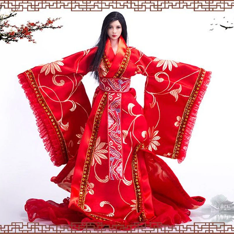 VIMI 1/6 Ancient Wedding Dress Chinese Clothing Han Dynasty Female Clothes