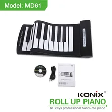 61 Keys Electric Roll Up Piano Portable Flexible Piano Silicone MIDI Digital Soft Keyboard Piano Flexible Musical Instrument