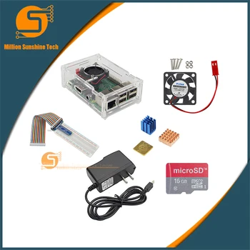 

Raspberry pi 3 case+ Heat sink+ GPIO kit+ 16G SD++power supply+cooling fan+Camera bracket for Raspberry pi 3 B free shipping