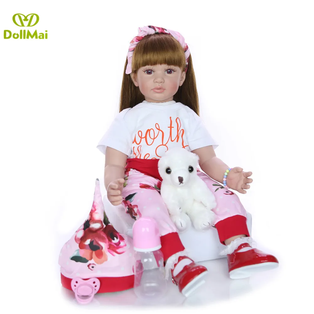 

Reborn girls toys silicone vinyl baby dolls 24" 60cm reborn toddler princess baby alive doll for kids gift bebes reborn