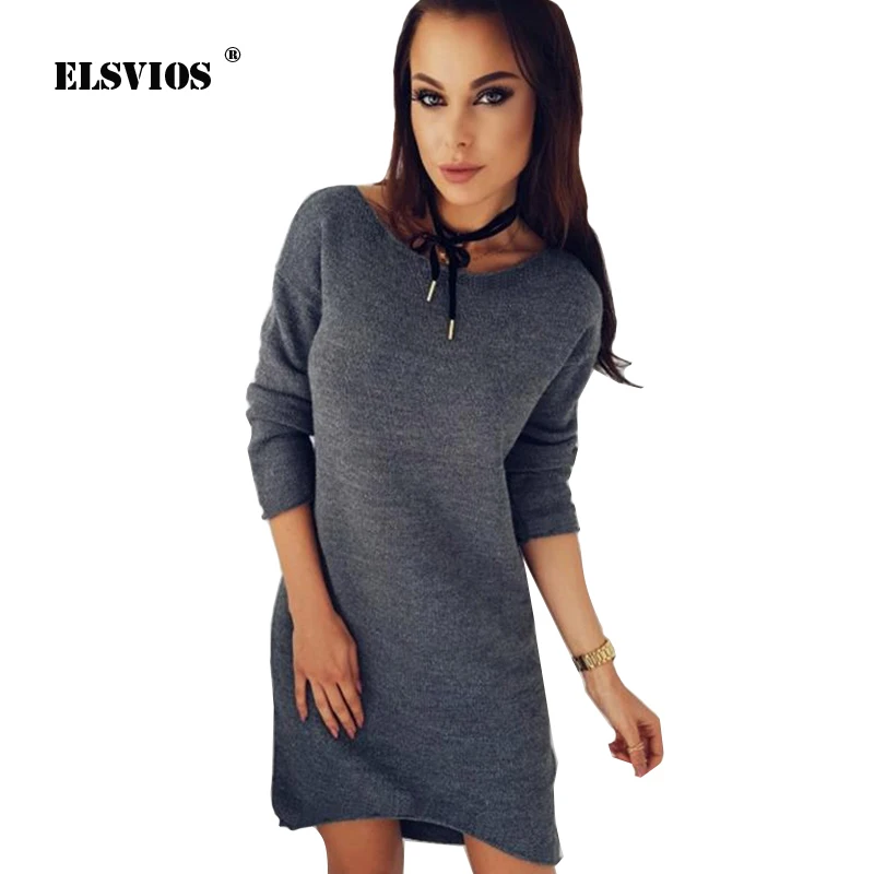 ELSVIOS осень 2018 г. для женщин элегантное платье пикантные knitte офисное мини