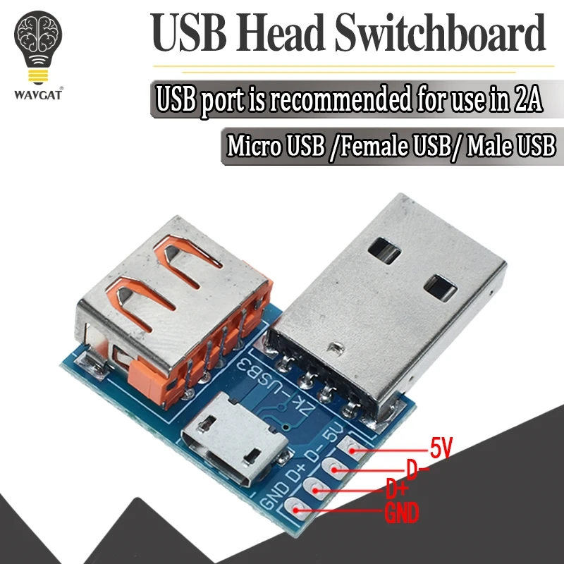 Переходная Плата USB типа Папа мама для подключения к гнезду 4P 2 54 мм с прямым