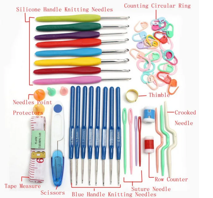 

16 Different sizes Crochet hooks Needles Stitches knitting Craft Case crochet set in Case Yarn Hook