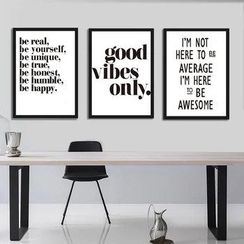 

Gohipang Be Real Be Yourself Be Unique Quote Canvas Art Painting Print And Poster Wall Picture For Office Bedroom Living Room