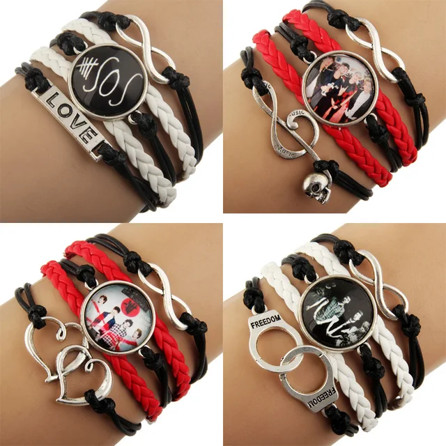 12pcs 2017 New Sideways Mix Charm Music Super Star 5 Seconds Of 12pcs 2017 New Sideways Mix Charm Music Super Star 5 Seconds Of Summer 5sos Bracelets Wristbands