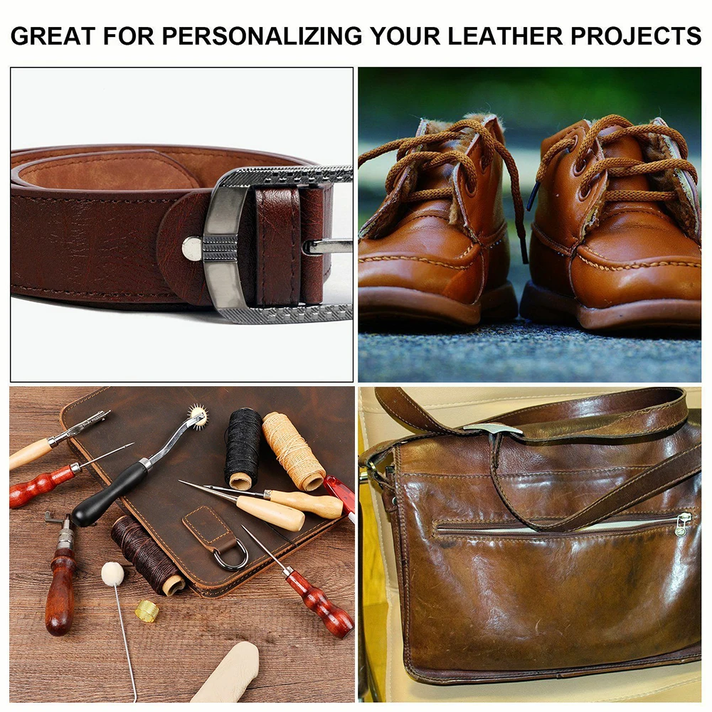 27Pcs Leather Craft Tools Hand Sewing Stitching Carving Work Saddle Punch Kit Sets