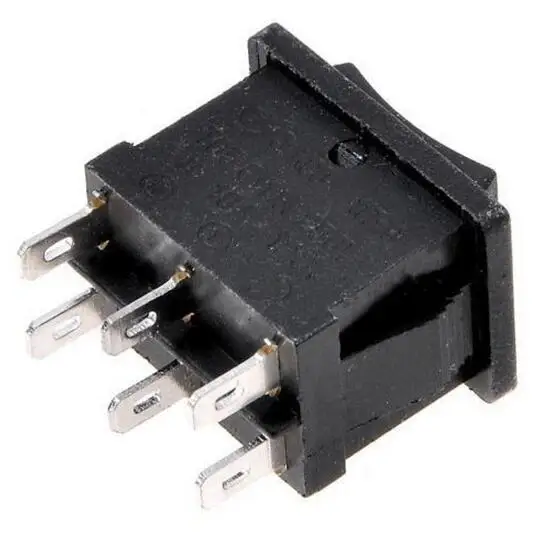 5 шт. KCD2 203 6P черный трехпозиционный переключатель 6A/250VAC 10A/125VAC (ВКЛ./ВЫКЛ./вкл.)