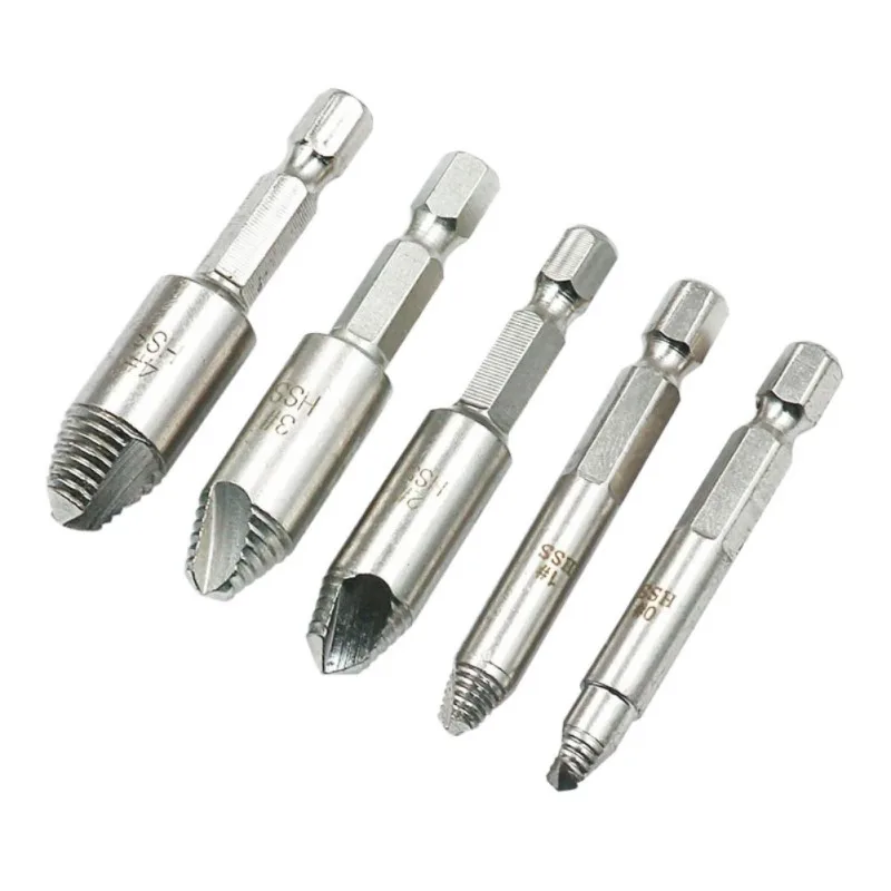 New 5pcs Screw Extractor Broken Wire Drill Bit Screw Extractor
