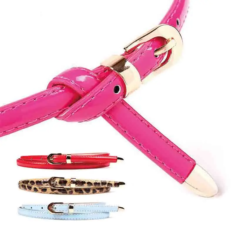 

Candy Color Metal Buckle Thin Casual Belt For Women Leather Belt Female Straps Waistband For Apparel Accessories cinturon mujer