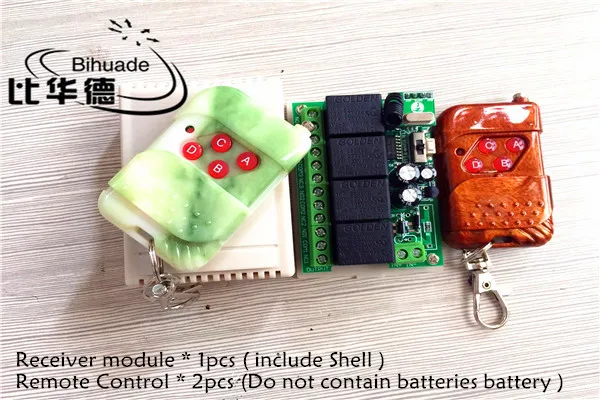 

315Mhz Universal Wireless Remote Control Switch DC12V 4CH relay Receiver Module and 2pcs 4 channel RF Remote 315 Mhz Transmitter