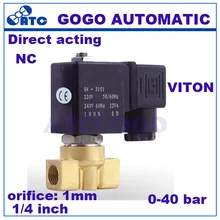 PU-01-1-4 проводки типа 2/2 способ прямого действия NC латунь G1/" BSP зубные Паровая машина электромагнитный клапан Viton Уплотнение отверстия 1 мм