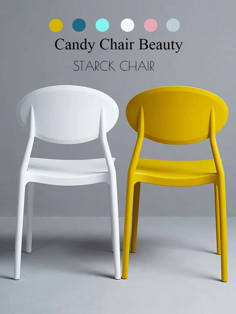 Cheap Modern Home Back Plastic Chair Chinese Craft PP Plastic Restaurant Applicable Dining Chair Leisure Bedroom Study Office Chair 0